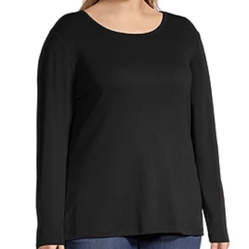 ⚓️ ST. JOHN’S BAY Essential Black Tee in Rib Fabric - Picture 8 of 9